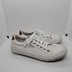 Taos Star Burst white canvas low top sneakers size 7.5